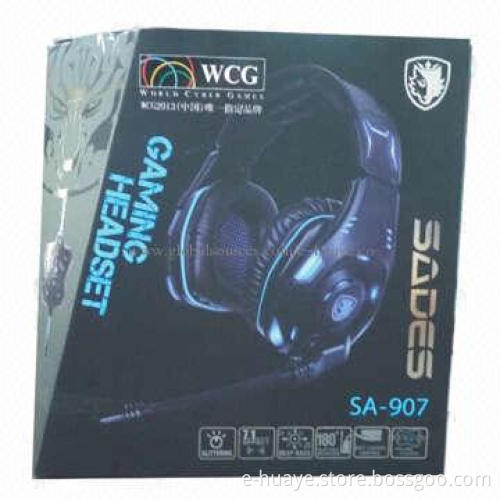 Glittering Gaming Headset with 7.1 Surround Sound Channels, 20Hz to 20kHz Frequency Range